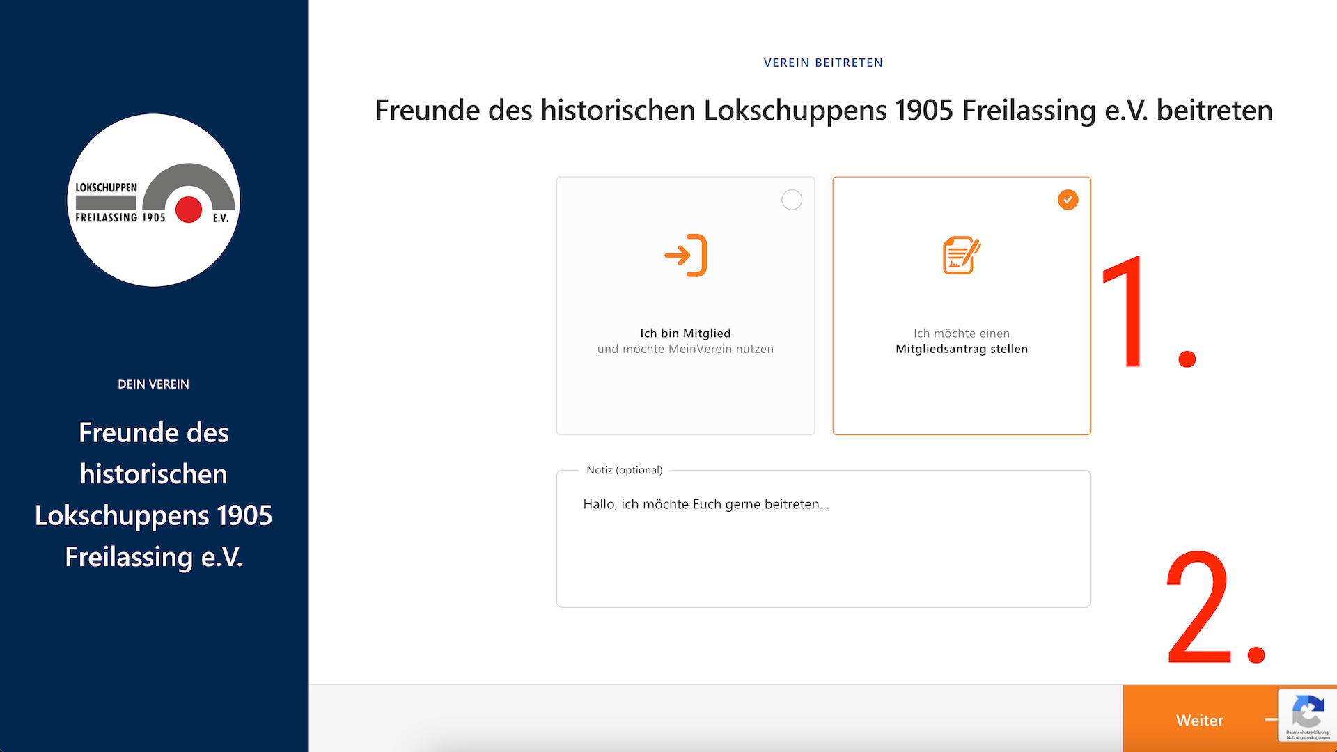 Anleitung - Neues Mitglied