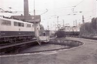111 205-1, 140 037-3 und 111 104-6 im Bw Freilassing, 26.10.1983