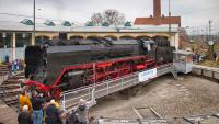 Dampflokomotive 01 066 mit einem Sonderzug in Freilassing