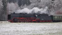 Dampflokomotive 01 066 mit einem Sonderzug in Freilassing