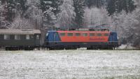 Dampflokomotive 01 066 mit einem Sonderzug in Freilassing