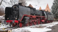 Dampflokomotive 01 066 mit einem Sonderzug in Freilassing