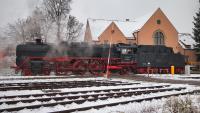 Dampflokomotive 01 066 mit einem Sonderzug in Freilassing